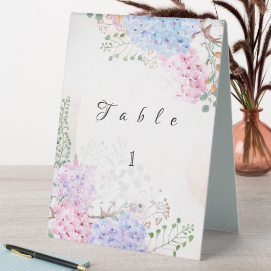 Plaque De Table Support de table mariage Hydrangea 3 (En SItu (Tableau))