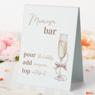 Plaque De Table Symbole Brunch et Bubbly Mimosa Bar 8x10
