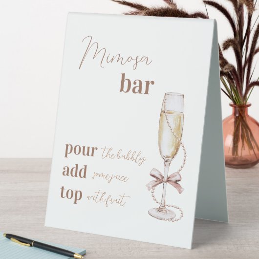 Plaque De Table Symbole Brunch et Bubbly Mimosa Bar 8x10 (En SItu (Tableau))