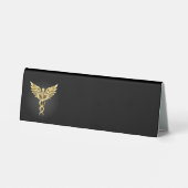 Plaque De Table Symbole caducée polygonal or (Verso)