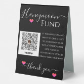 Plaque De Table Symbole de la réception de mariage Venmo Honeymoon (Verso)