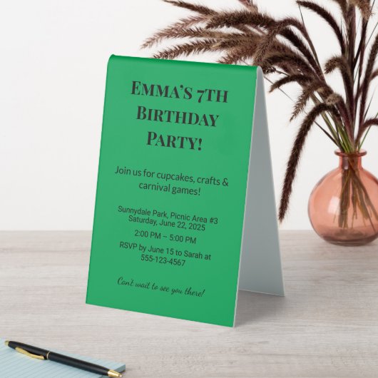Plaque De Table Symbole de la tente de table d'anniversaire person (En SItu (Tableau))