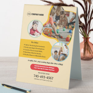 Plaque De Table Symbole de la tente de table pour enfants
