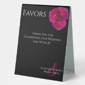 Plaque De Table Symbole de mariage favori-Black Fuchsia Orchidées- (Recto)