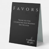 Plaque De Table Symbole de mariage préféré noir et blanc- (Verso)