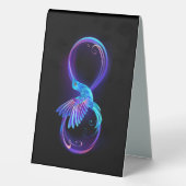 Plaque De Table Symbole de Neon Infinity par Glowing Hummingbird (Verso)
