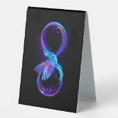 Plaque De Table Symbole de Neon Infinity par Glowing Hummingbird (Recto)