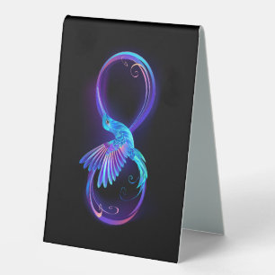 Plaque De Table Symbole de Neon Infinity par Glowing Hummingbird