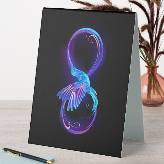 Plaque De Table Symbole de Neon Infinity par Glowing Hummingbird (En SItu (Tableau))