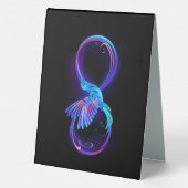 Plaque De Table Symbole de Neon Infinity par Glowing Hummingbird (Verso)