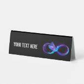 Plaque De Table Symbole de Neon Infinity par Glowing Hummingbird (Verso)