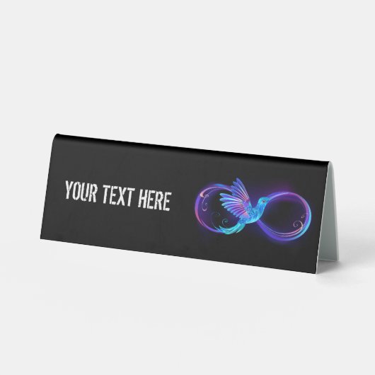 Plaque De Table Symbole de Neon Infinity par Glowing Hummingbird (Recto)