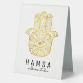 Plaque De Table Symbole de tablette pliée Gold Hamsa professionnel (Recto)