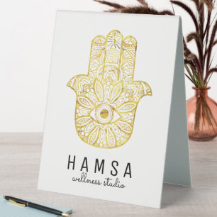 Plaque De Table Symbole de tablette pliée Gold Hamsa professionnel