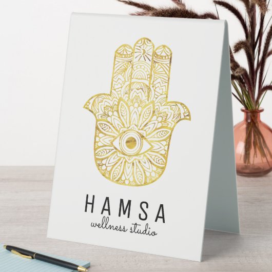 Plaque De Table Symbole de tablette pliée Gold Hamsa professionnel (En SItu (Tableau))