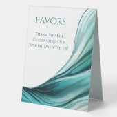 Plaque De Table Symbole des faveurs de mariage vert émeraude- (Verso)