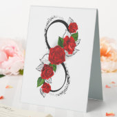 Plaque De Table Symbole d'infini avec des roses rouges (In SItu (Mariage))