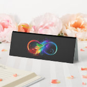 Plaque De Table Symbole d'infini avec plume arc-en-ciel (In SItu (Mariage))