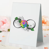 Plaque De Table Symbole d'infini avec rose arc-en-ciel (In SItu (Mariage))