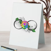 Plaque De Table Symbole d'infini avec rose arc-en-ciel (En SItu (Tableau))