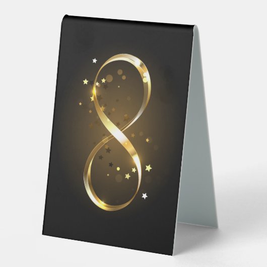 Plaque De Table Symbole d'infini doré (Recto)