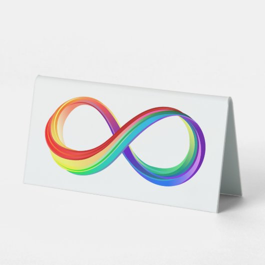 Plaque De Table Symbole d'infinité arc-en-ciel stratifié (Recto)