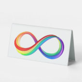 Plaque De Table Symbole d'infinité arc-en-ciel stratifié (Verso)