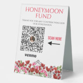 Plaque De Table Symbole du fonds de lune de miel Venmo QR Code (Recto)