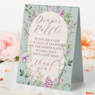 Plaque De Table SYMBOLE Fleur sauvage Baby shower Aquarelle