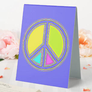 Plaque De Table Symbole PAIX avec des couleurs remplies