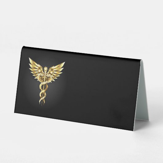 Plaque De Table Symbole Polygonal Or Caduceus (Recto)
