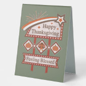 Plaque De Table Symbole rétro du bon thanksgiving béni (Recto)