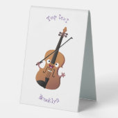 Plaque De Table Sympa drôle violon personnage de dessin animé (Verso)