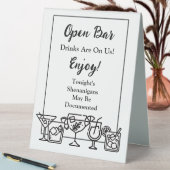 Plaque De Table Sympathique Open Bar Mariage Sign (En SItu (Tableau))