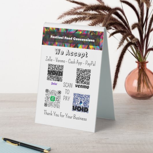 Plaque De Table Système De Paiement Sans Cachs Pour Les Festivals  (En SItu (Tableau))