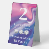 Plaque De Table Table de dés de Bunco rose moderne Table de deux c (Verso)