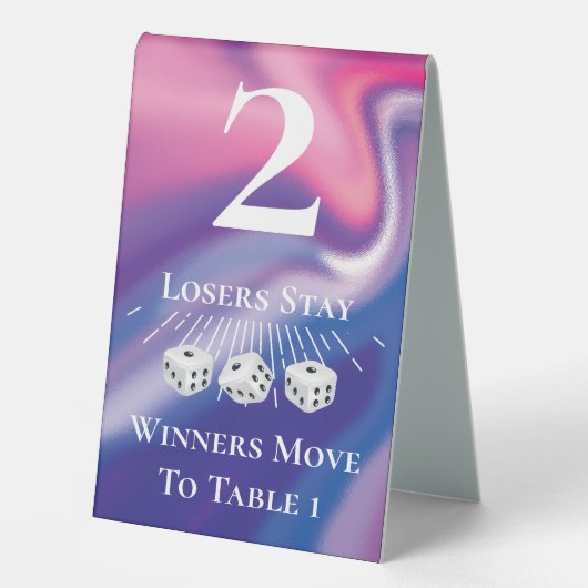 Plaque De Table Table de dés de Bunco rose moderne Table de deux c (Recto)