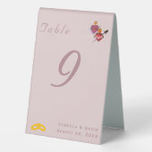 Plaque De Table Table de mariage catholique Deux Cœurs Rose Poussi (Verso)