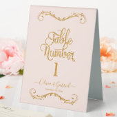 Plaque De Table Table de mariage rose blush à paillettes or à écri (In SItu (Mariage))