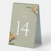 Plaque De Table Table de mariage sur la plage tropicale (Verso)