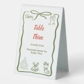 Plaque De Table Table de Noël Trois Bunco (Verso)