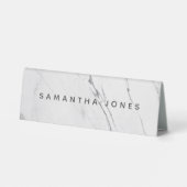Plaque De Table Table de nom personnalisée Marbre blanc moderne (Verso)