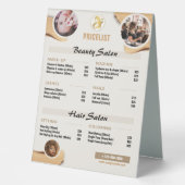 Plaque De Table Table de prix du service de beauté Tente - Or mini (Recto)