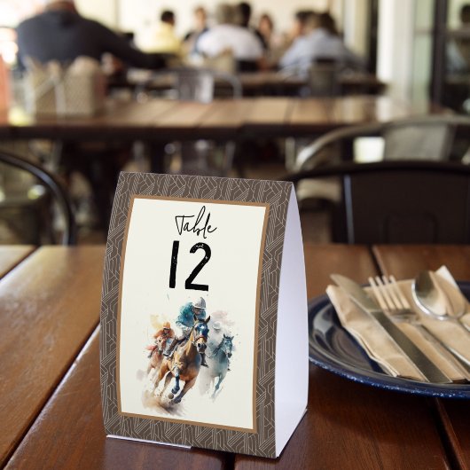 Plaque De Table Table Number Derby Horses and Jockeys (Insitu (restaurant))