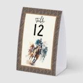 Plaque De Table Table Number Derby Horses and Jockeys (Verso)