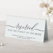 Plaque De Table Table réservée à la famille de la mariée (En SItu (Tableau))
