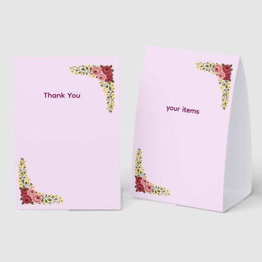 Plaque De Table Table Tent Sign (Recto/verso)