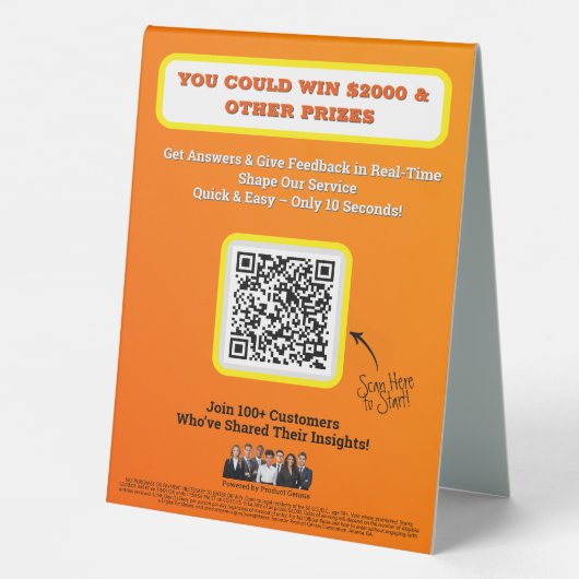 Plaque De Table Table Tent Sign (Verso)