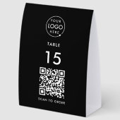 Plaque De Table Table Tent Sign | Restaurant Cafe QR Scan to Order (Arrière)
