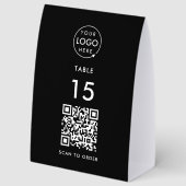 Plaque De Table Table Tent Sign | Restaurant Cafe QR Scan to Order (Recto)